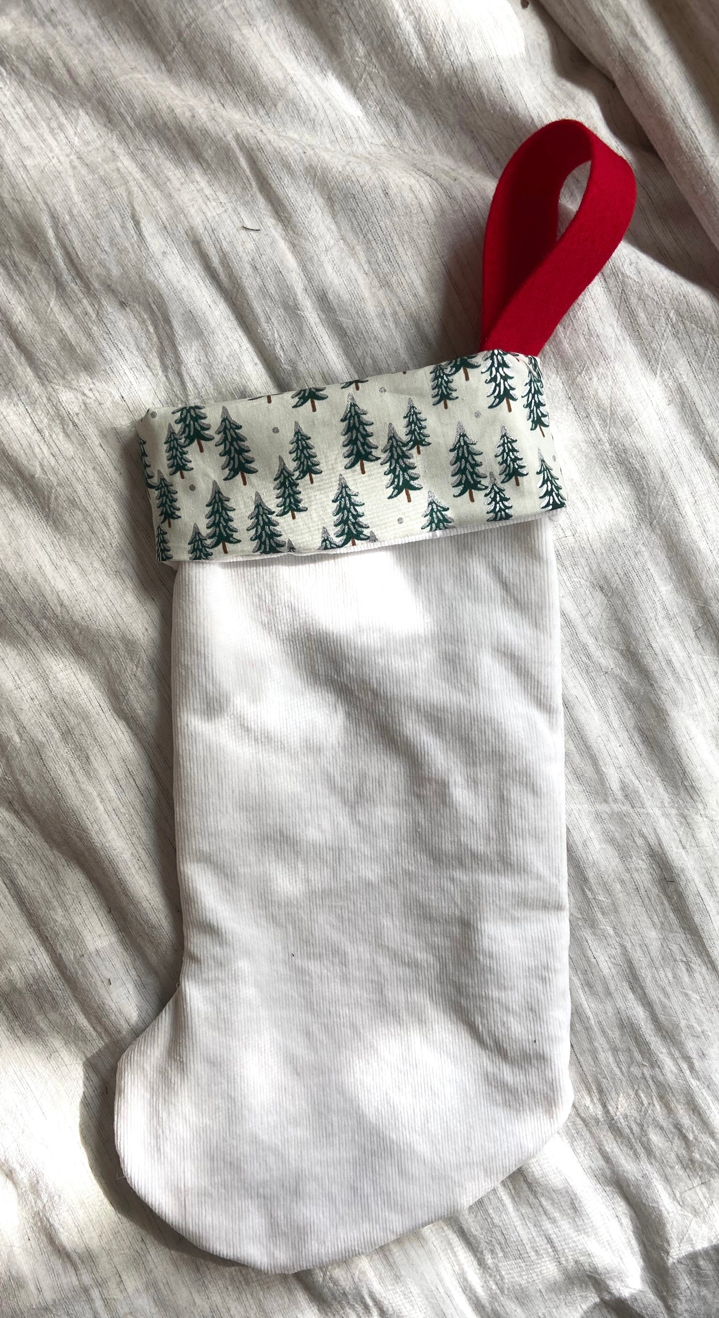 Snowy Tree Stocking